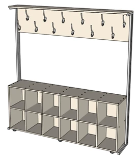 One-Sided Wardrobe System with Shoe Compartments