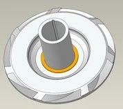 Working Wheel, Compression D1050N, Shaft 0.68-inch, Ni-Resist