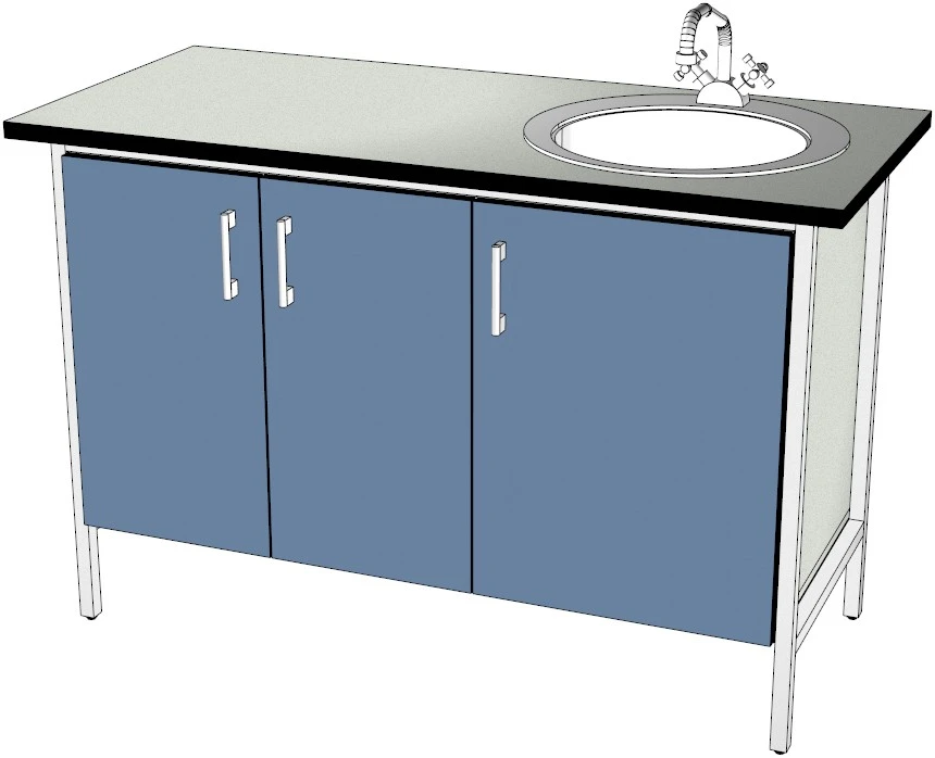 Laboratory Workbench with Three Cabinets TM-3