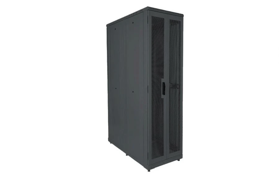 Floor-standing Black Telecommunications Server Cabinet 19", Model: ШТ-НП-С-П2П-Ч