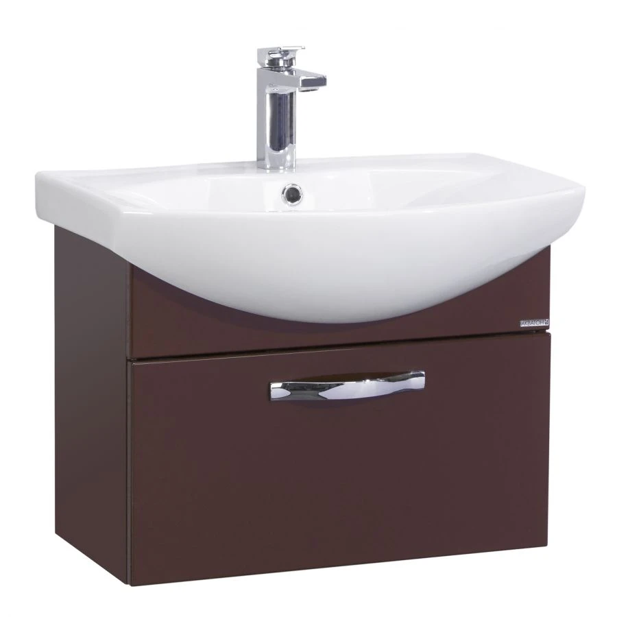 Aquaton Aria 65 Dark Brown Wall-Mounted Vanity with Drawer