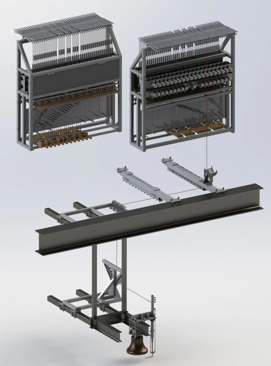 Mechanical Bell Carillon System with Keyboard Control