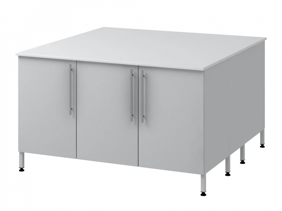 Island Table with Two Metal Support Pedestals 1500 OTDL