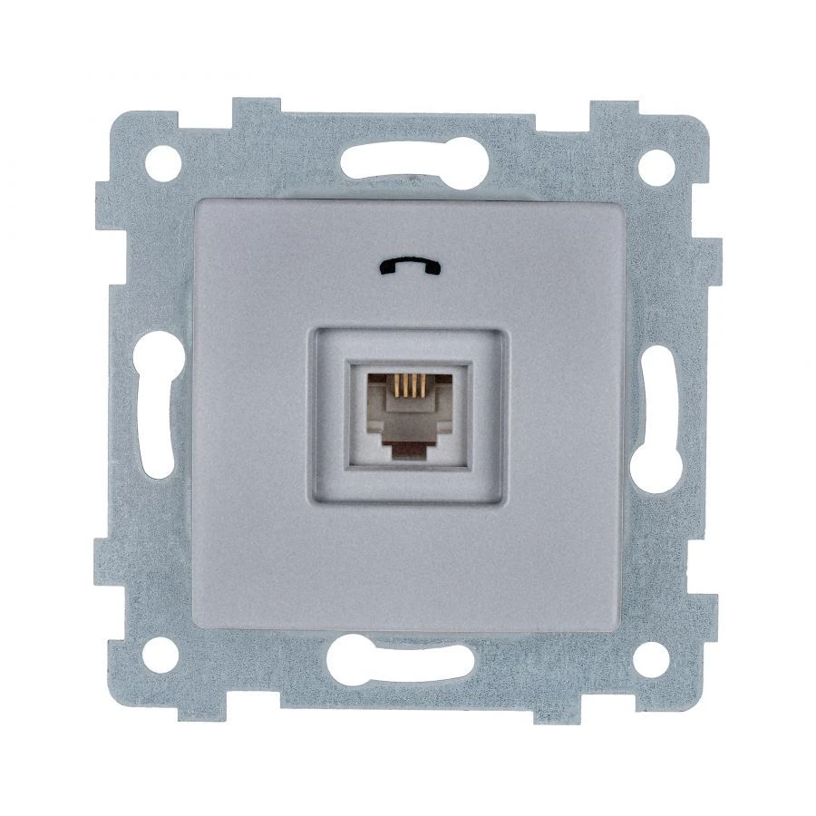Low Voltage Telephone Socket Mechanism for Hidden Installation RT1-456 "Aluminum