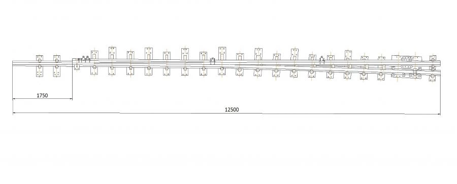 Curved Frame Rail Type R65 with Straight Point Project 2771.02.000-01