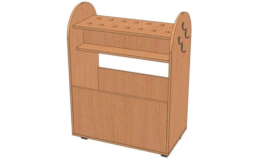 Sports Corner Rack with Hooks, Model U-C2