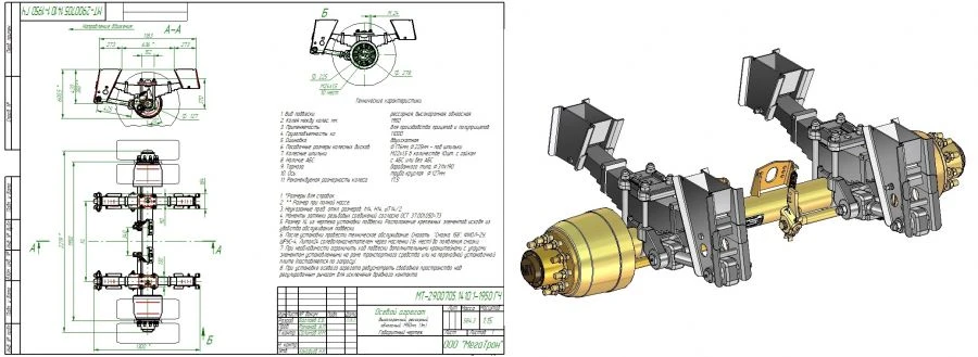 High Clearance Axle Assembly for Wheel Vehicles MT-2900705.1410.1-1950