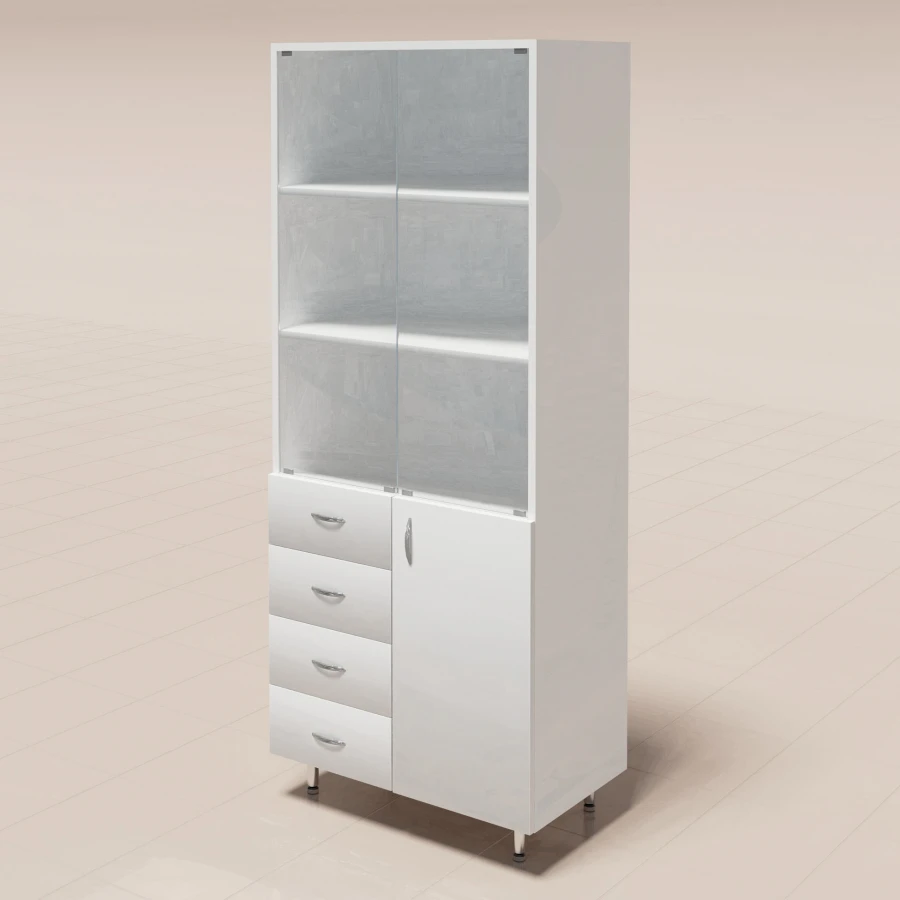 Storage Cabinet for Utensils/Dishes with Glass Doors - ШП
