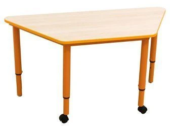 Trapezoidal Work Table with Metal Frame