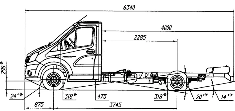 GAZelle NEXT Chassis C41R92 with Diesel Engine GAZ