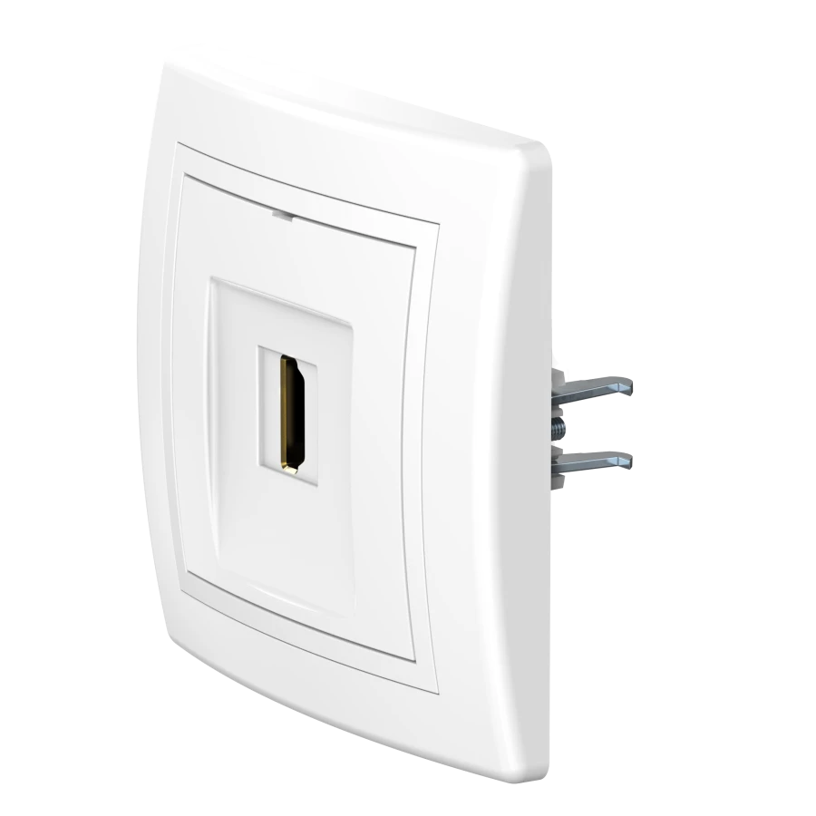 Hidden Installation Socket with Keystone HDMI Module Type A-A, White, Art. 6163.000