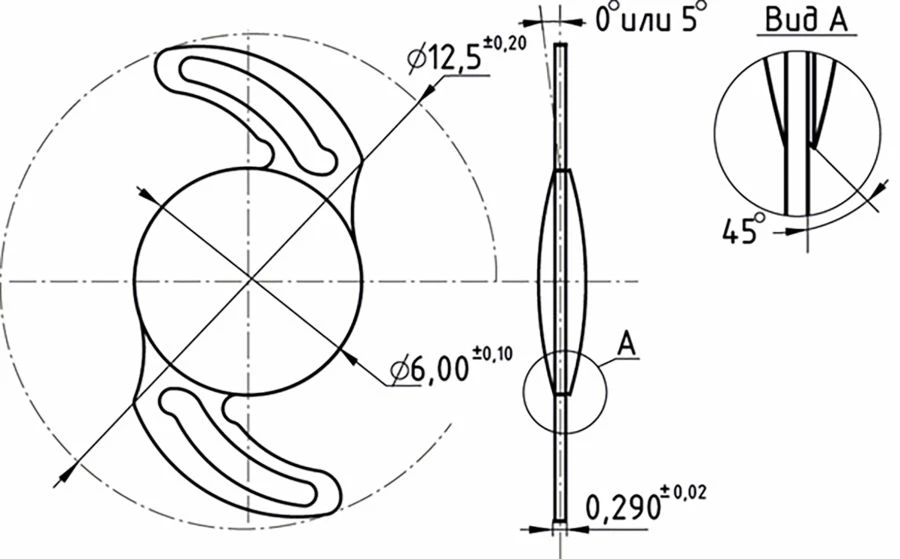 Hydrophilic Aspheric Monofocal Intraocular Lens "NanoCrystalline" Aquamarine ACZ12.03IOL/KIT