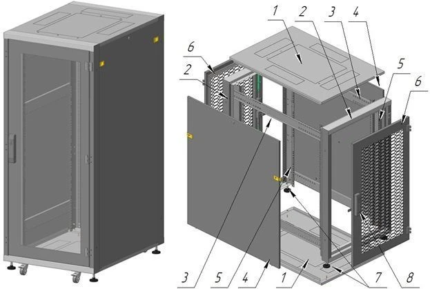 Floor-mounted Telecommunication Cabinet 27U 600x1350x800