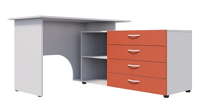 Wooden Desk with Cabinet S.P.23