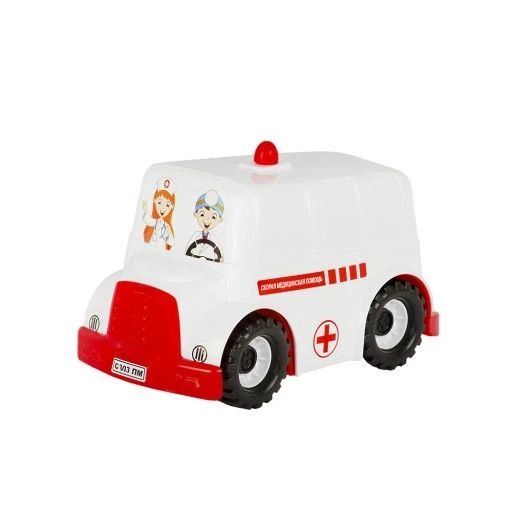 Ambulance Bus Toy - Medium Size Plastic Vehicle