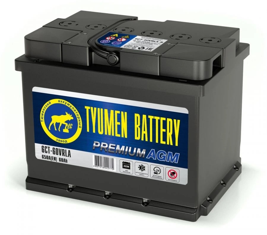 Lead Starter Battery TYUMEN BATTERY 6СТ-60VRLA-R