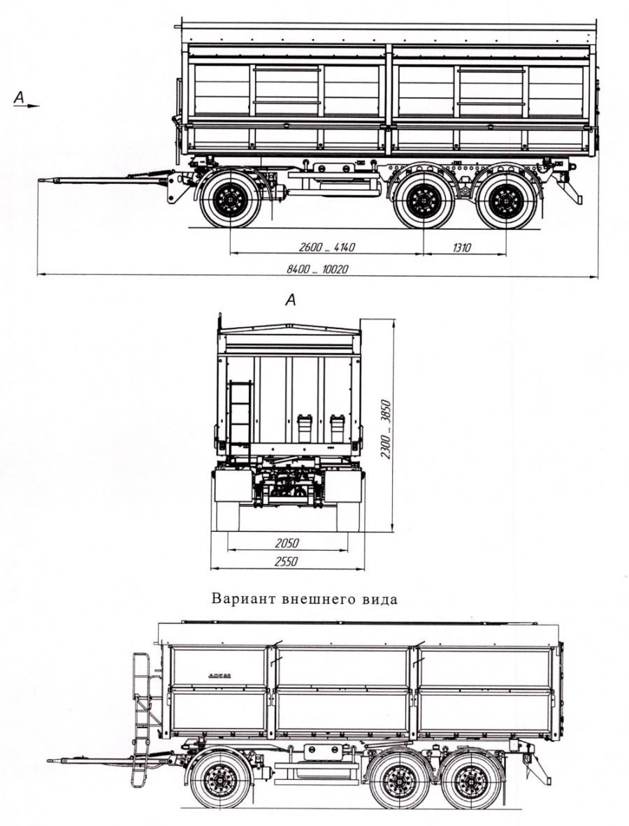 Three-Axle Dump Trailer 8595-42 CEYLAN AS-1210-225-ST-OV