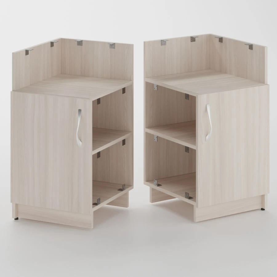 Built-in Workspace Cabinet with One Niche and Door