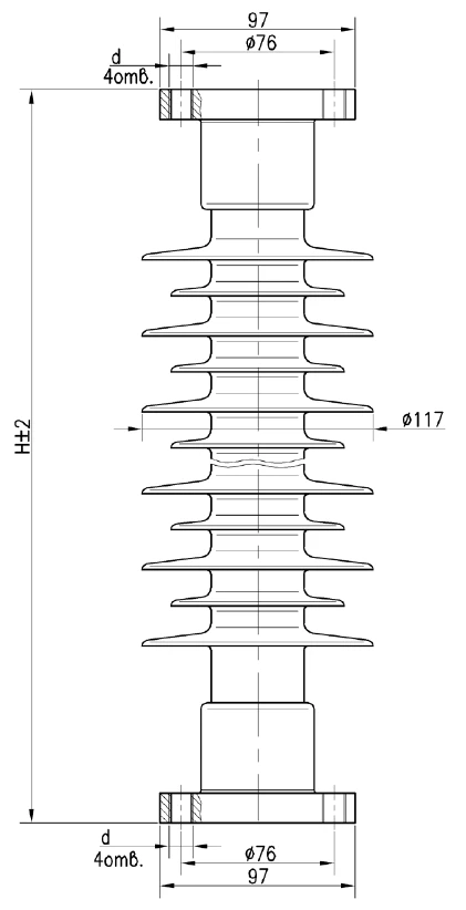 Polymer Insulator with Protective Silicone Rubber Shell, OCK 8-35-3 UHL1