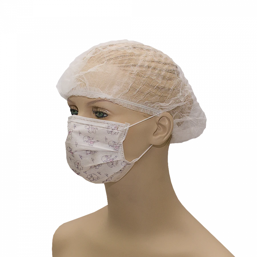 Non-Sterile Medical Mask from Nonwoven Materials "HEKSA" (Three-Layer, Elastic, Patterned)