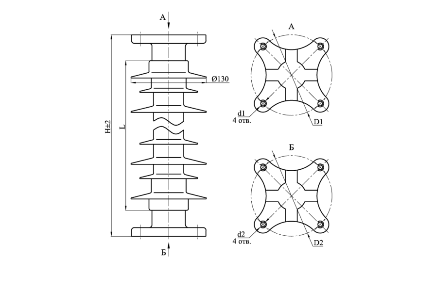 Silicone Composite Rod Support Insulator OCK 10-35-B02-2