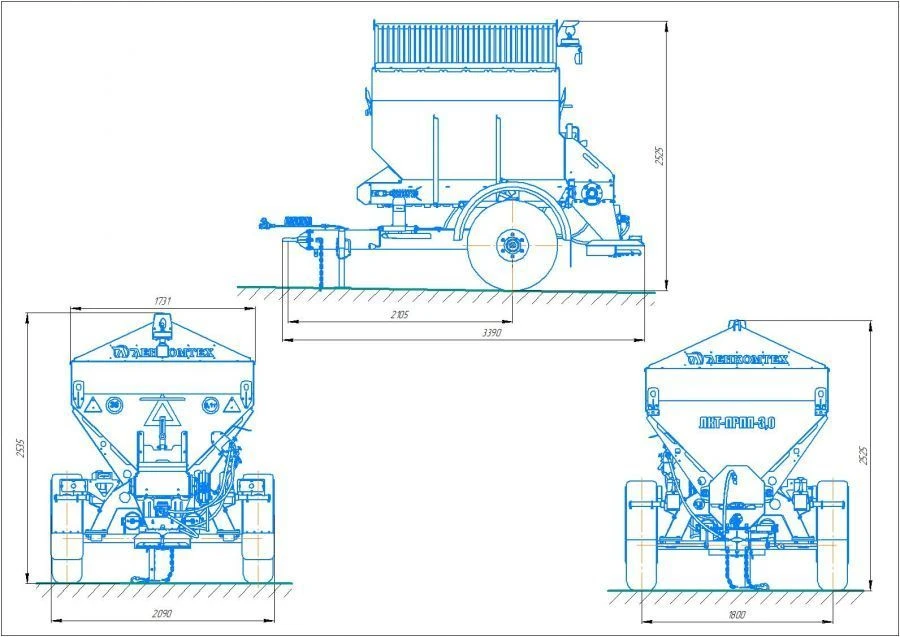 Towable Sand Spreader LKT-3PRPP for Winter Road Maintenance