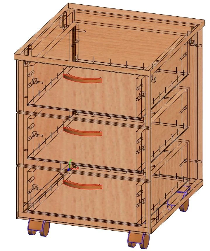 Mobile Cabinet TPO-1.3 with 3 Drawers