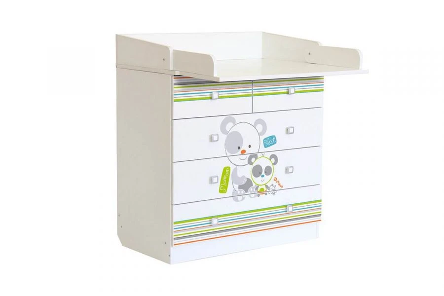 Polini Kids Simple 1780 Changing Table - White, Pandas, Art. 0001315.9.4