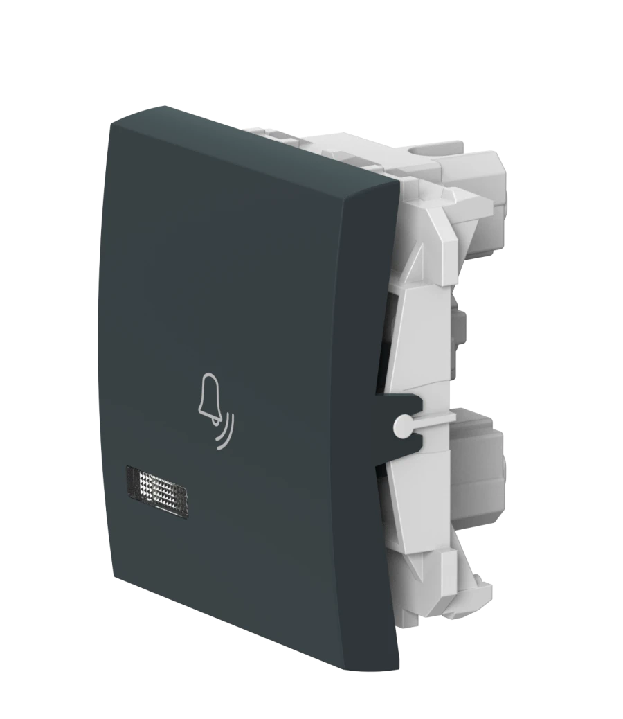 Caduceus Aling Mode Hidden Installation Button Switch with Indication 10A, 250V~, Anthracite, Art. 6600I.A