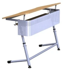 Adjustable Two-Seat Desk for Educational Institutions, Model PL-DUP5-7