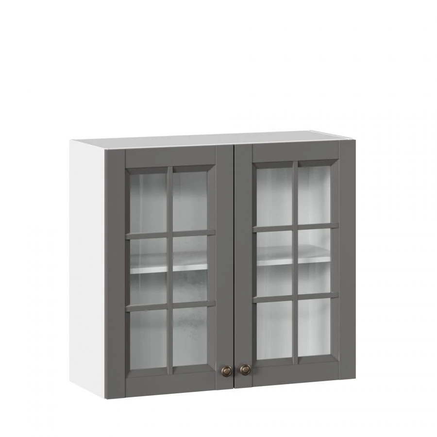 Ameli-3 Kitchen Cabinet Glass Fronts Set 800 (Onyx Grey)