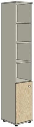 Narrow Wooden Office Shelf - Gamma Furniture Set