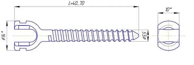 Pedicle Screw with Locking Mechanism, 5.5-6.5mm Diameter, 40-70mm Length