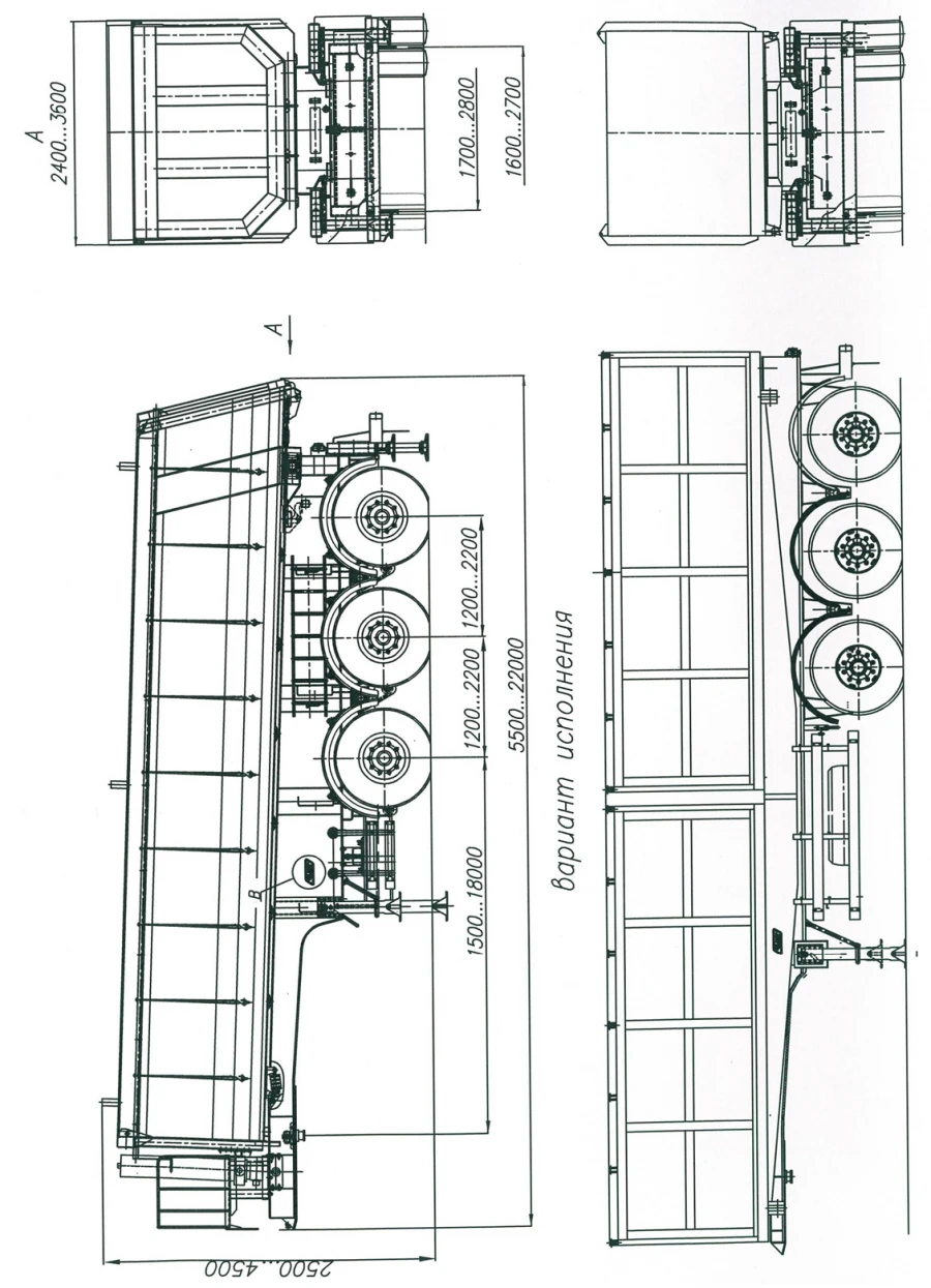Metal Semi-Trailer ChMZAP-9520 for Bulk Transport 952000-952007