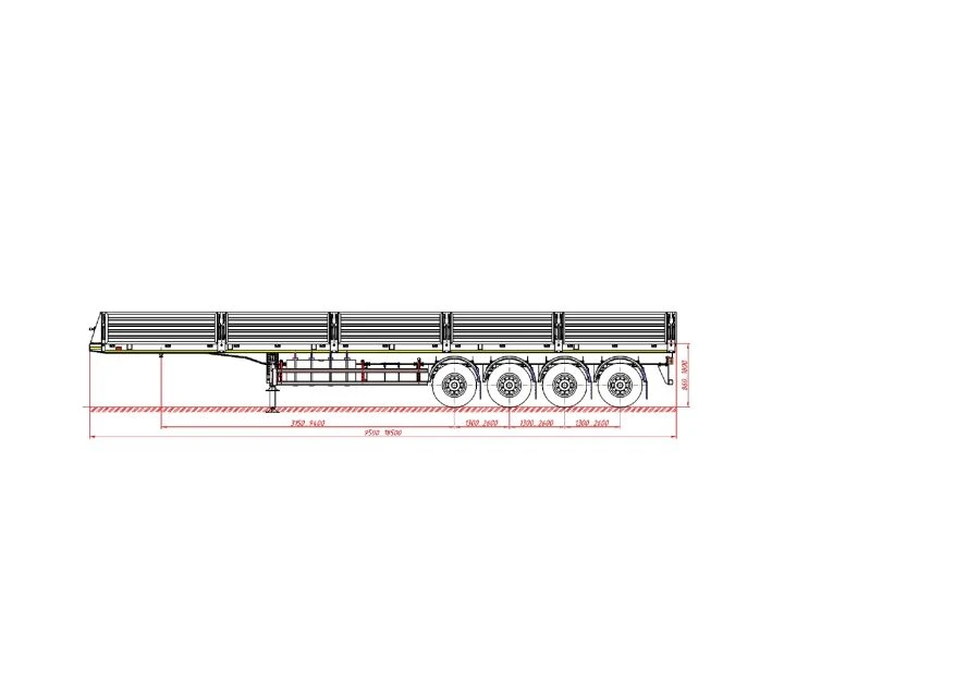 Semi-Trailer 98132A with Load Space Frame and Platform