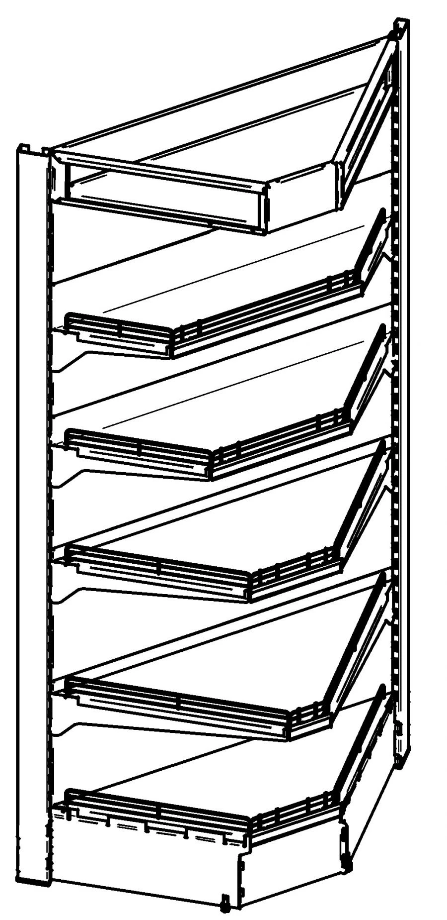 Corner One-Sided Third Type Shelving Unit ST3-UV