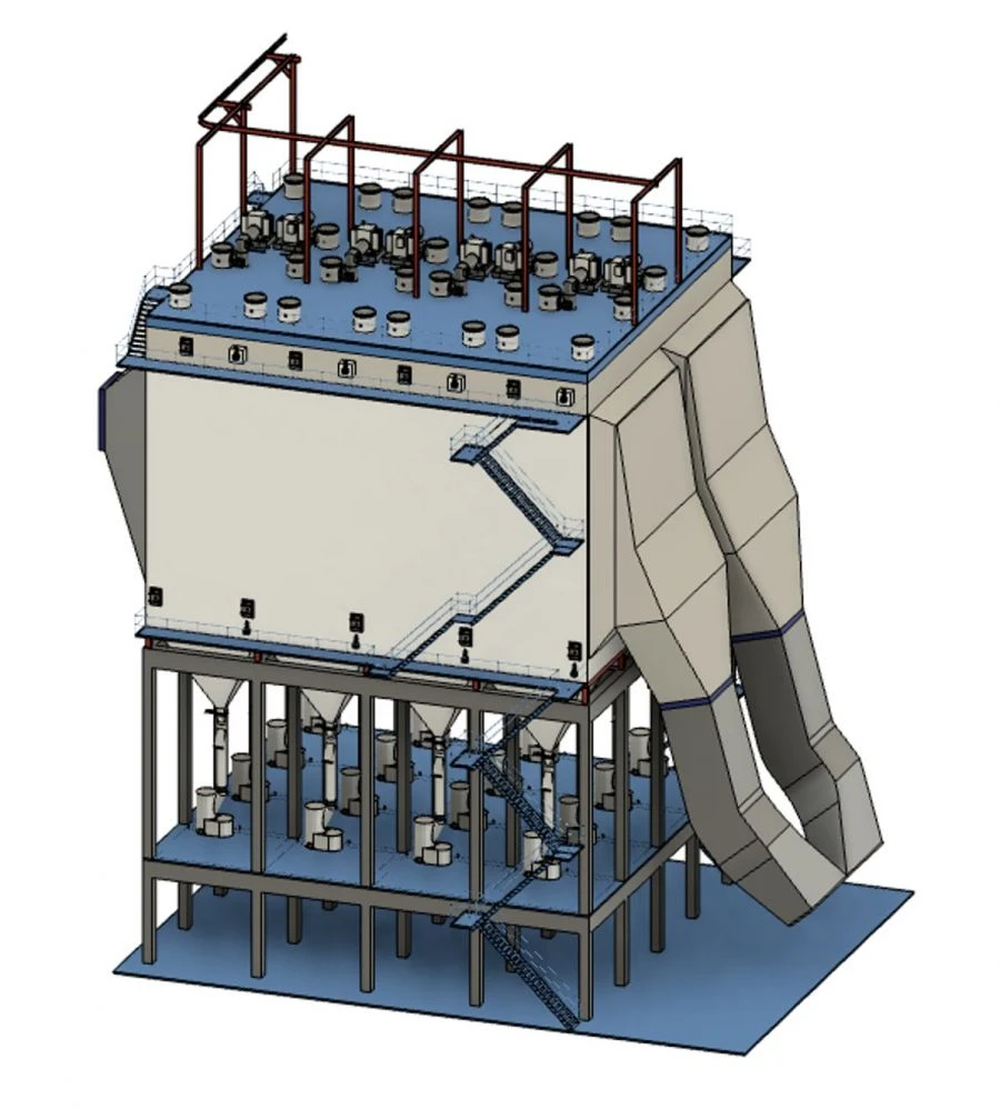 Horizontal Dry Electrofilter TBS-4x4.5-2x10.0-15.0-400