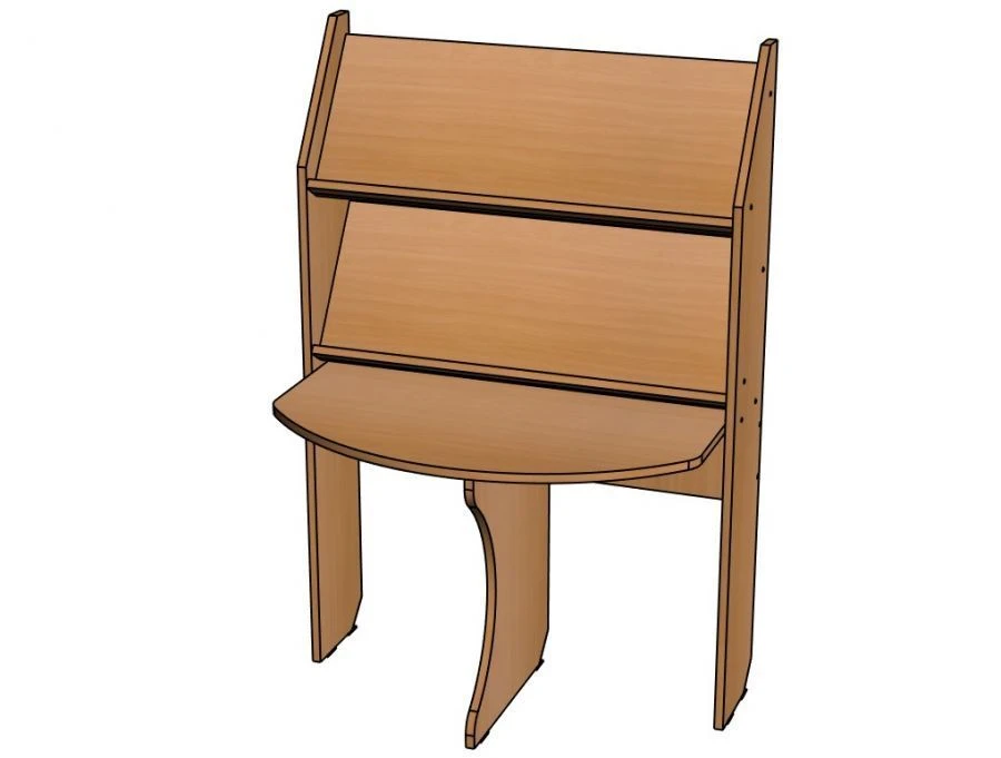 Single-Sided Book Display with Table, 2 Shelves, Model SЖ122