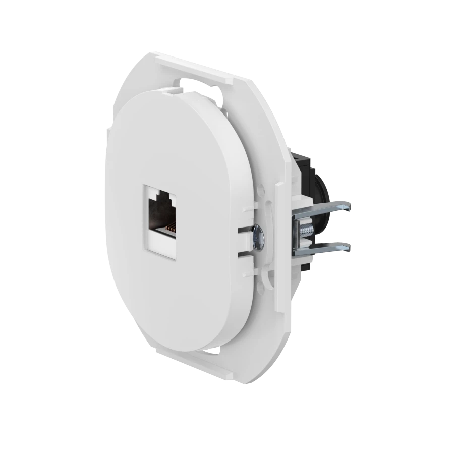 Caduceus Aling Eon Hidden Installation Computer Socket with Keystone RJ45 8P8C Cat.6A UTP, White, Art. E616.0