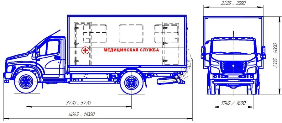 Medical Service Van on GAZ C41R13 Chassis - Type 47192 Modification 47195Z