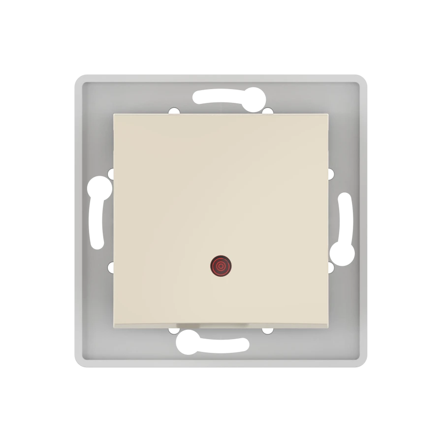 Caduceus Aling Prestige Hidden Installation Single-Pole Cross Switch with Indicator 10A, 250V, Beige, Article 6028