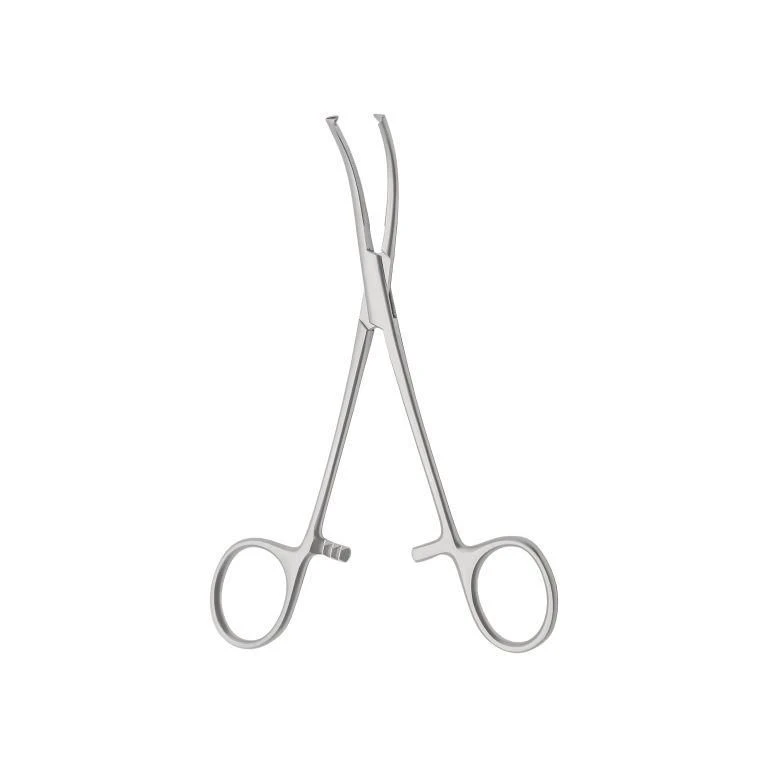 Surgical Clamp with Ratch for Attaching Surgical Drapes, Curved, 160 mm