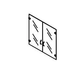 Low Glass Doors for Office Furniture Set "Agat
