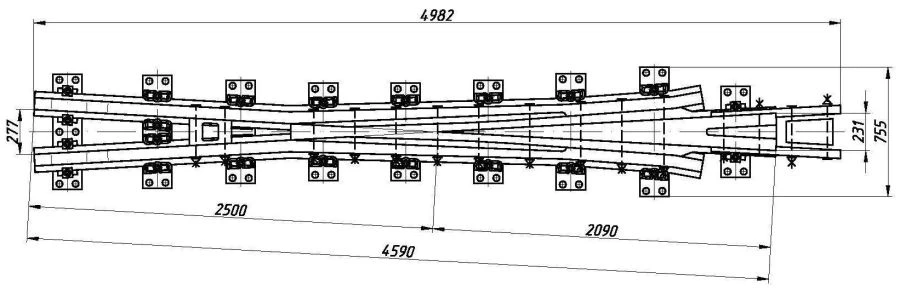 Crosspiece Type R65 Model 1/9 for Rail Crossing