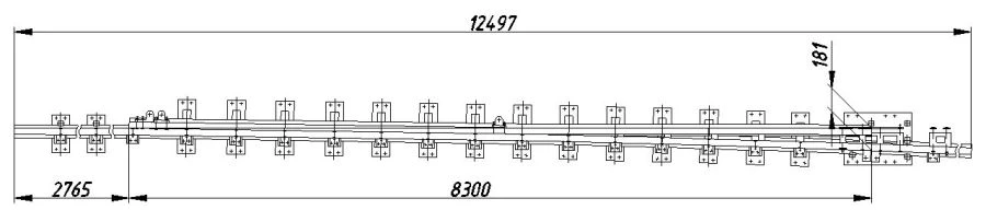 R65 Type Rail with Spike for Turnouts, Model 1/11-1/9 (Project SP525/-01)