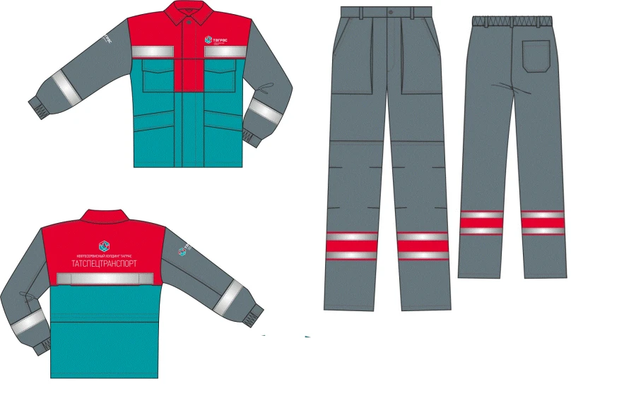 Men's Protective Suit (Jacket, Bib Overalls, Headgear) for Industrial Contaminants and Mechanical Impact Protection