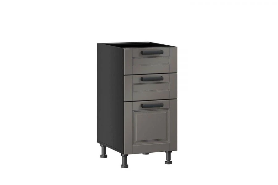 Kitchen Base Cabinet Front Set with 3 Drawers 400mm (Mokka LD.274110.000)