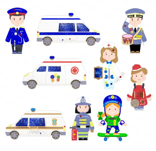 Busy Board Set "Professions + Transport" NGS-09