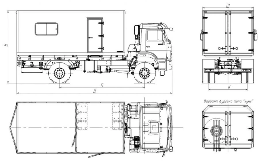 Mobile Workshop Truck 9723BF on KAMAZ 43265-D5 Chassis