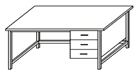 High Laboratory Table with Metal Frame and Cabinet SL-7(v)